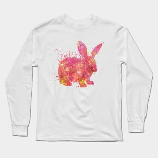 Rabbit Domestic Animal Wild Nature World Earth Watercolor Long Sleeve T-Shirt